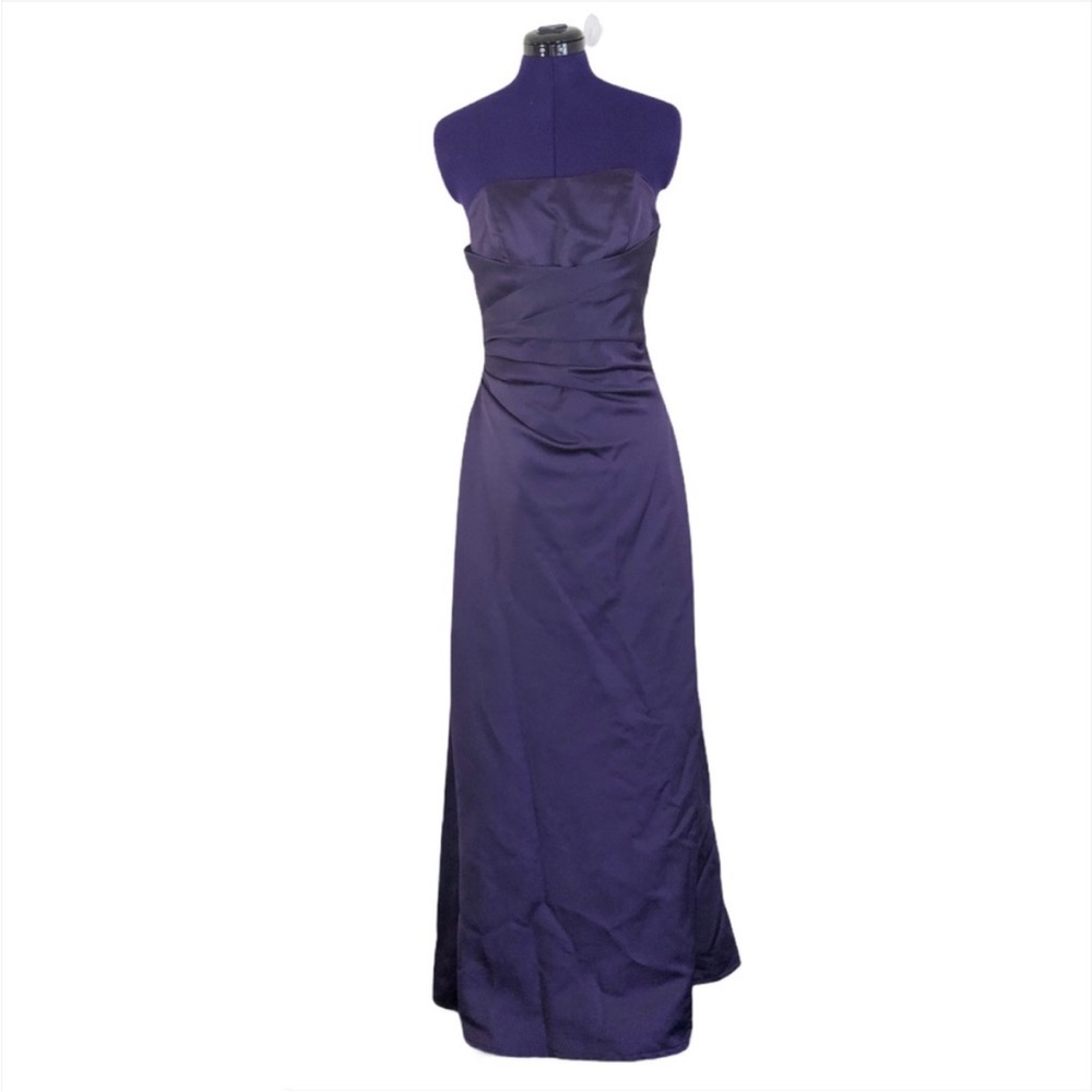 Alfred Angelo Purple Shiny Satin Strapless Dress